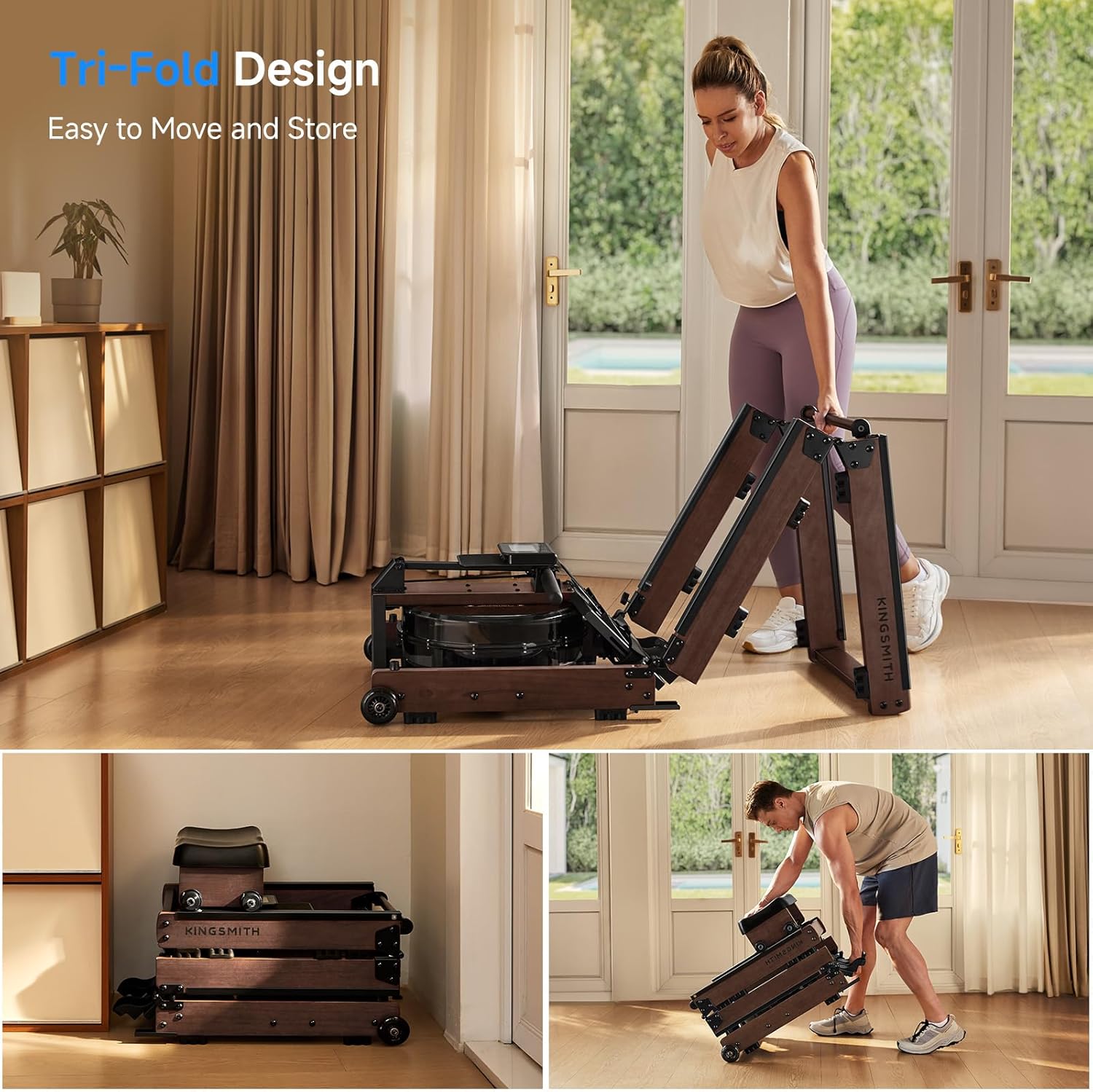 Water Resistance Rower Machine with 5 Levels