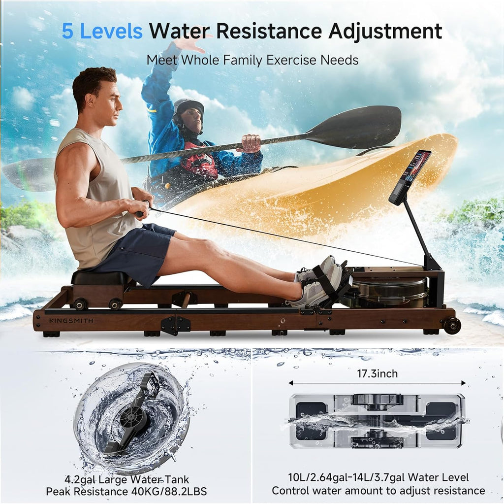 Water Resistance Rower Machine with 5 Levels